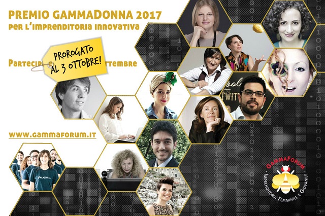  Prorogato fino al 3 ottobre il termine per iscriversi al Premio GammaDonna, riconoscimento all’imprenditoria innovativa di donne e giovani