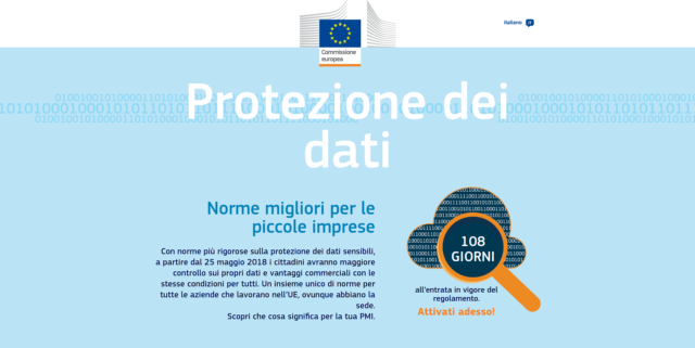 Due siti della Commissione europea per spiegare il GDPR