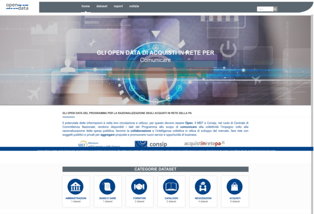  On-line il nuovo portale Open Data MEF/CONSIP con più informazioni su gare e contratti delle P.A.