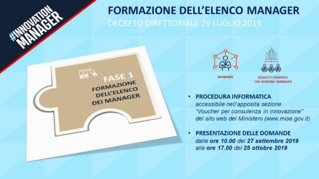 Innovation Manager, dal 27 settembre via alle iscrizioni per l’elenco dei manager