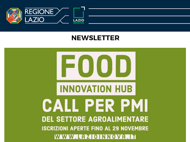 Food Innovation Hub: la call del Lazio per il settore agroalimentare