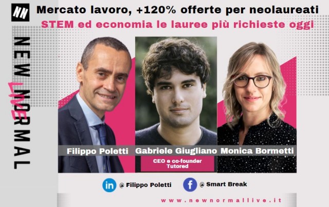  Giugliano, CEO di Tutored al talk live di LinkedIn New Normal Live: «+120% offerte di lavoro per neolaureati in Italia: una su due riguarda profili STEM ed economia»